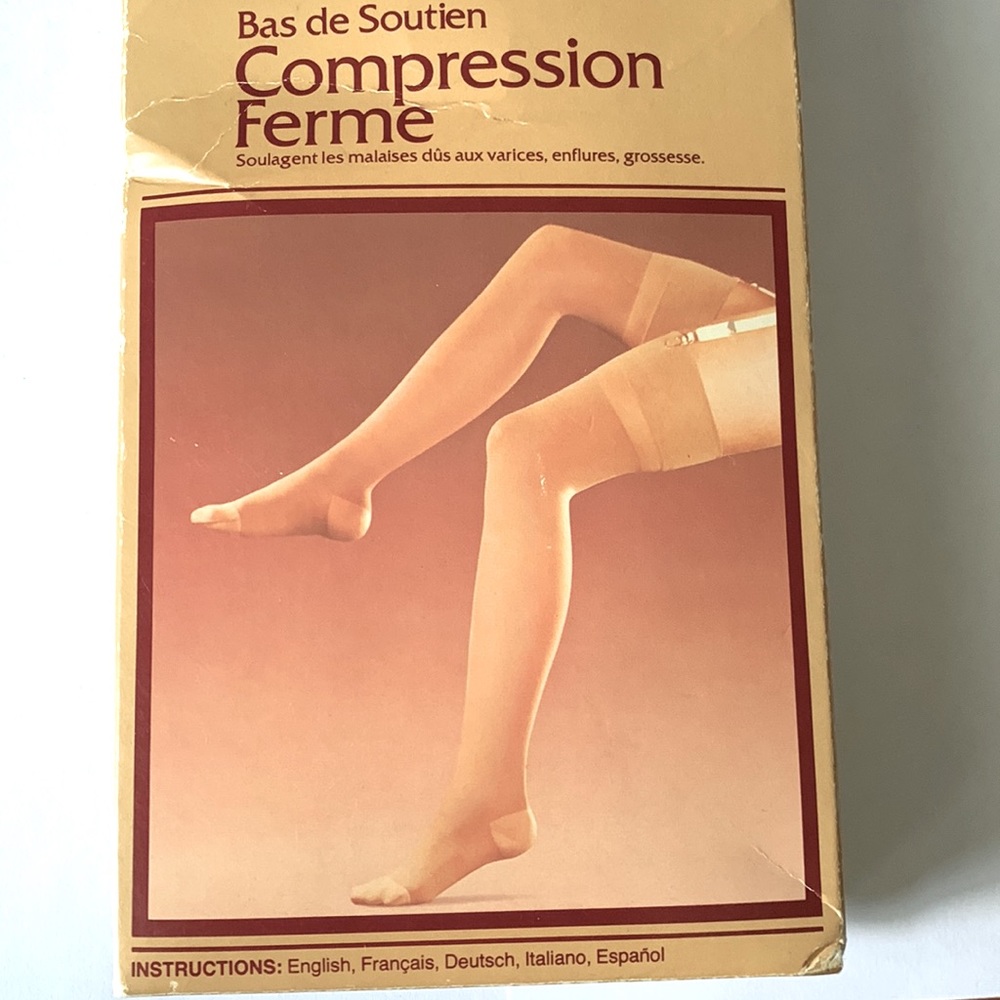 ✨Vintage FUTURO Firm Compression Medical Support Stockings Beige Sz L